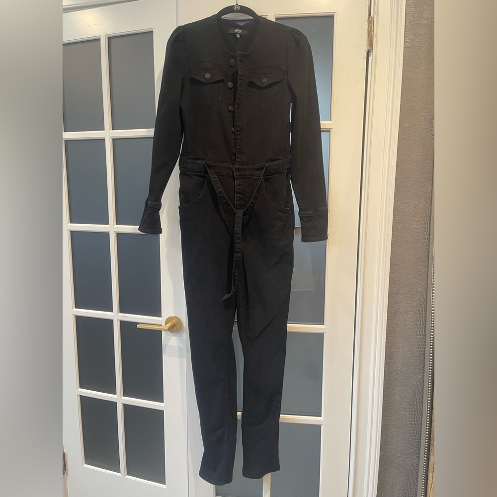 Hudson black denim jumpsuit. Size XS